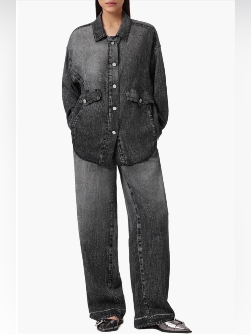 All Saints Hettie Illusion Denim Shacket